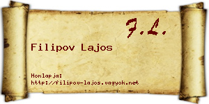 Filipov Lajos névjegykártya